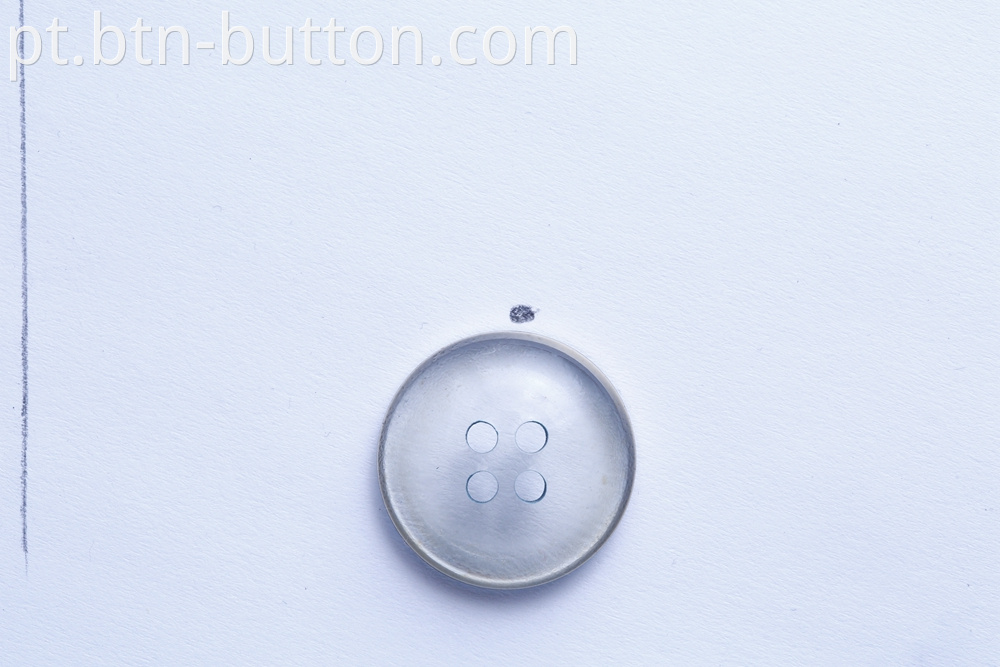 Transparent resin buttons